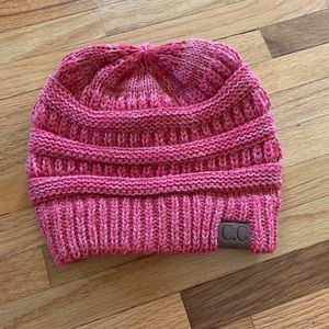 CC pink knit beanie!